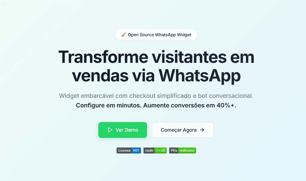 Widget WhatsApp para E-commerce